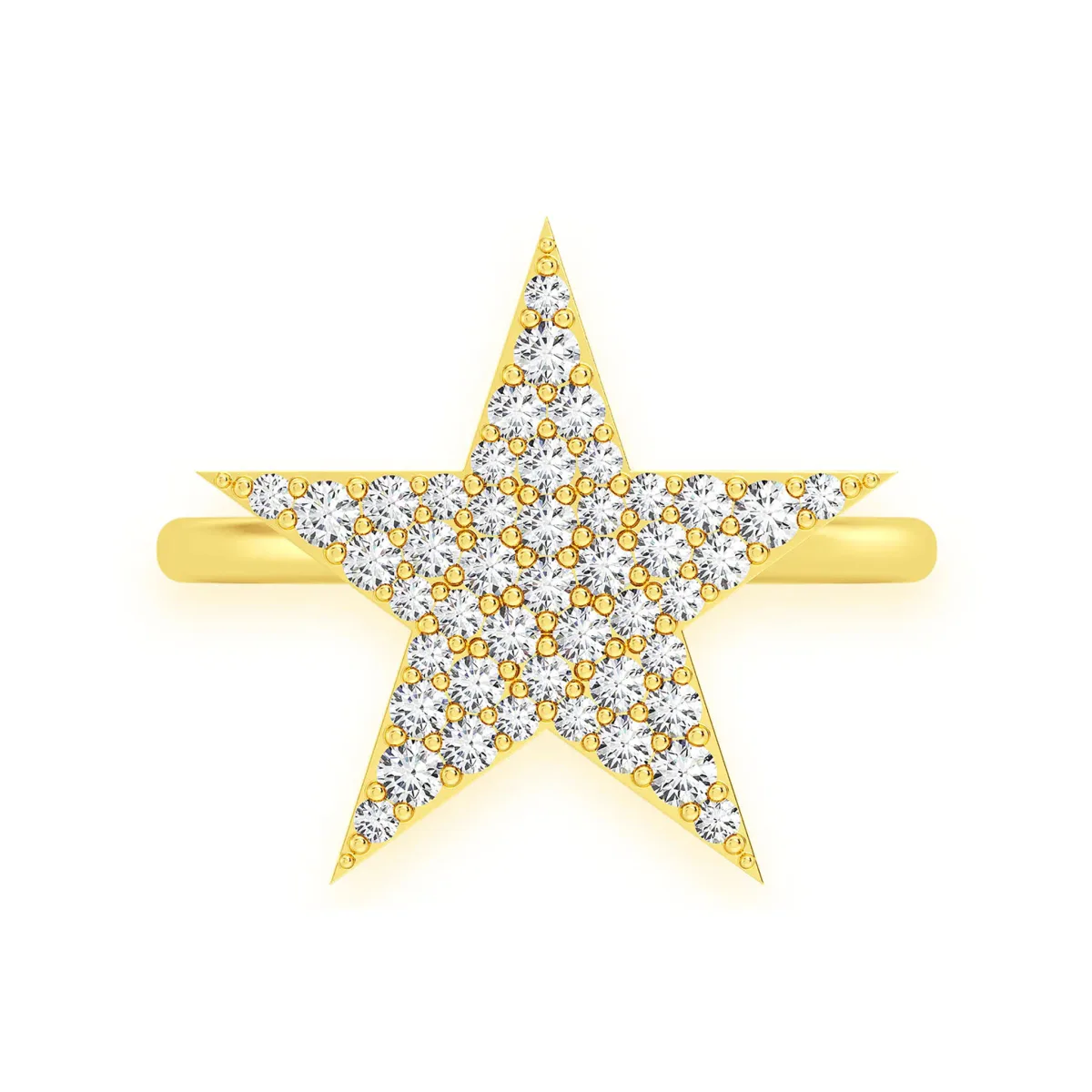 For Him Five Point Star Diamond Ring in Yellow Gold / Natural Diamond – Ring