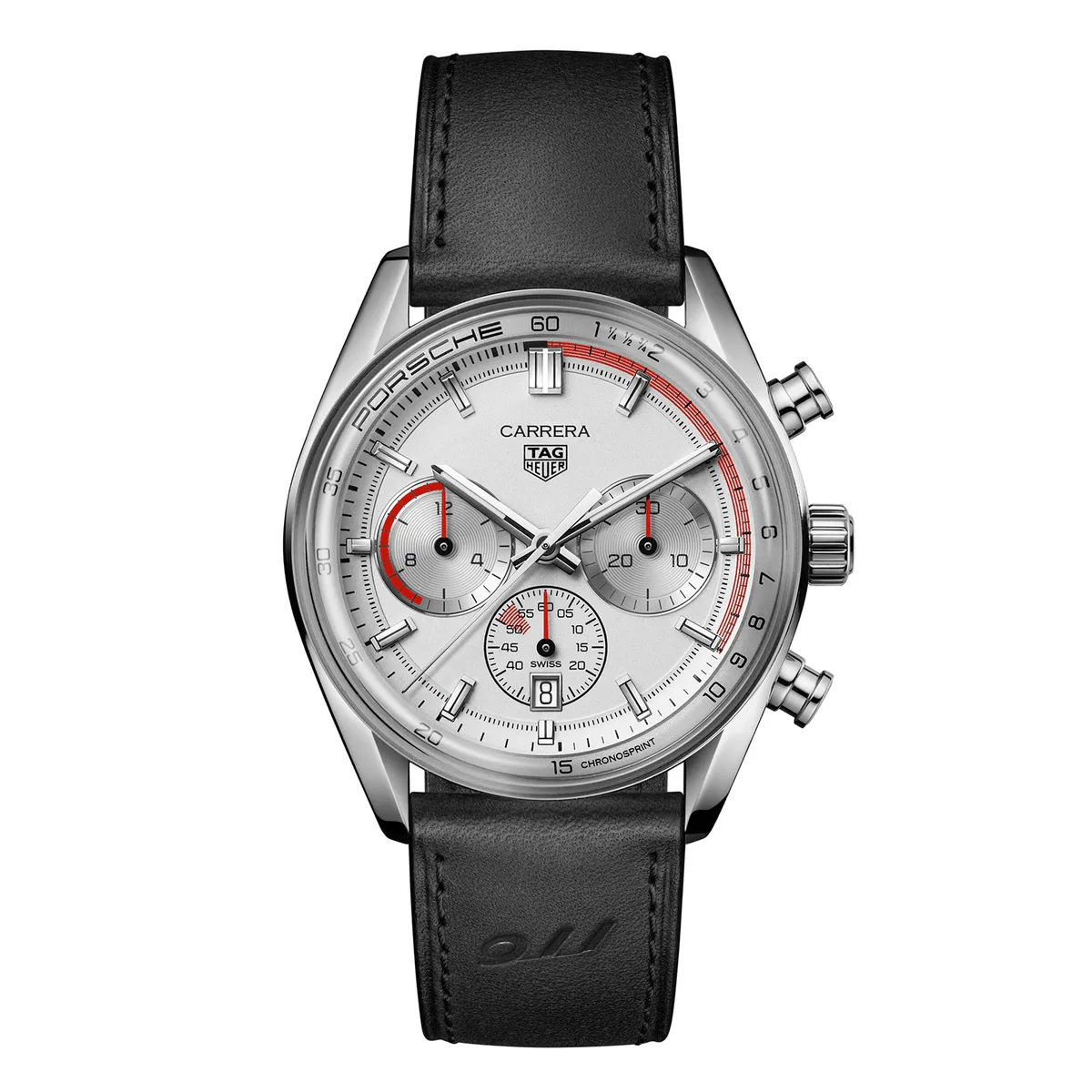 TAG Heuer Carrera Chronosprint X Porsche Special Edition 42mm Mens Watch Silver