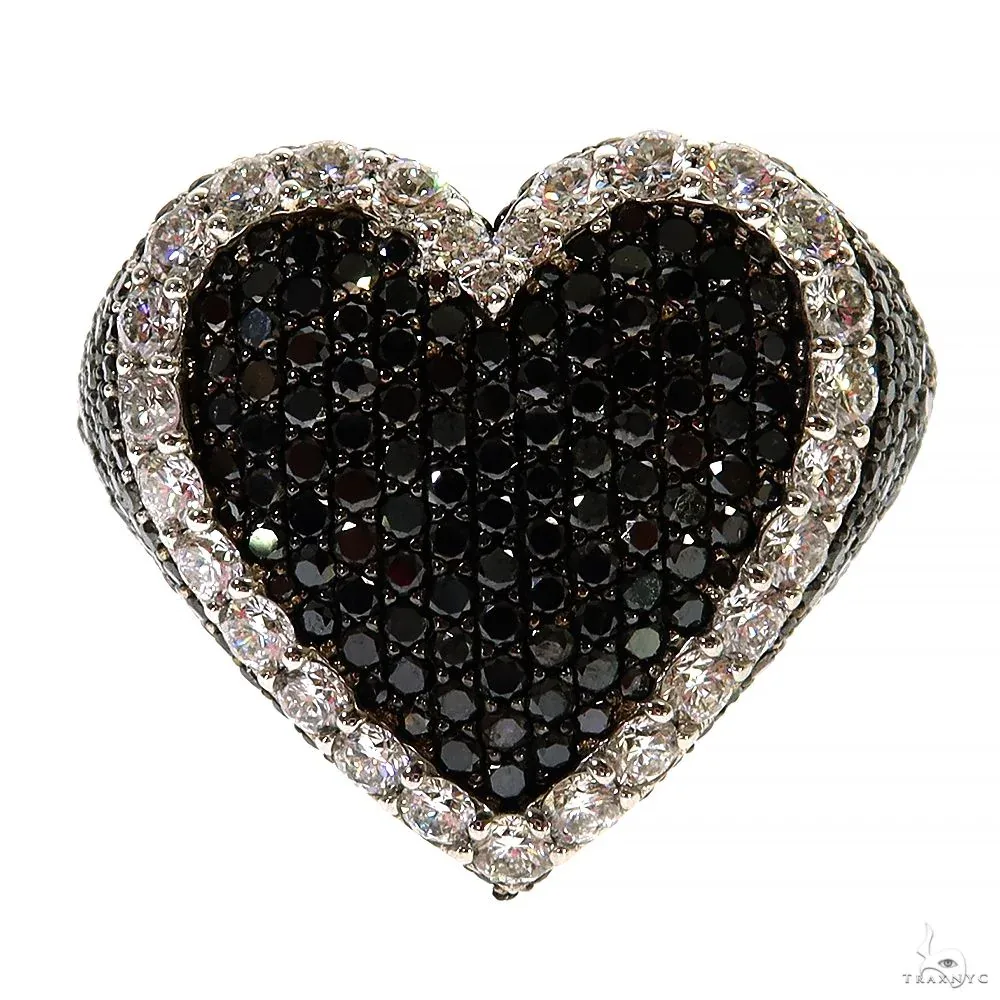 RINA - For Him CUSTOM Black Diamond Heart Shape Ring 70039 in Rose Gold / 6 – Ring