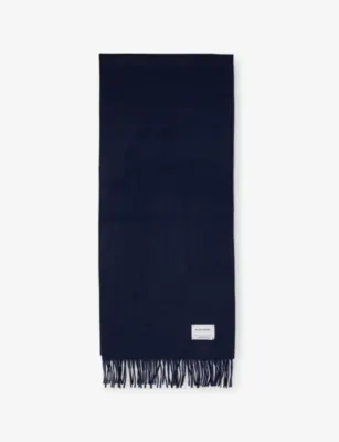THE INOUE BROTHERS Fringed Brushed Alpaca-Wool Scarf - BURGUNDY detail 2