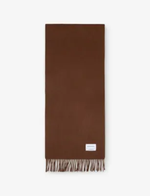 THE INOUE BROTHERS Fringed Brushed Alpaca-Wool Scarf - BURGUNDY