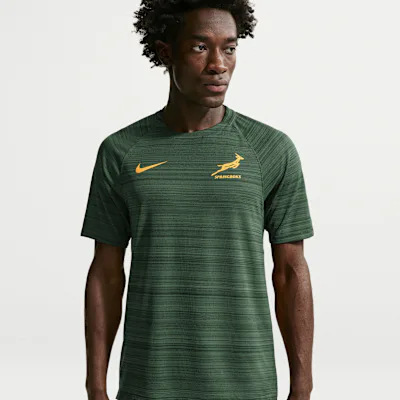 Nike Springboks Men's Nike Rugby Training Top Sleeve Top - Gorge Green/University Gold/University Gold