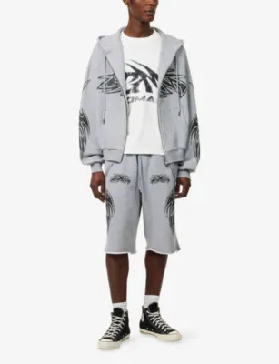 GODMADE Vivid Logo-Print Cotton Hoodie detail 2