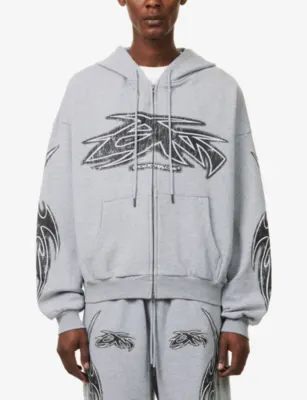GODMADE Vivid Logo-Print Cotton Hoodie detail 3