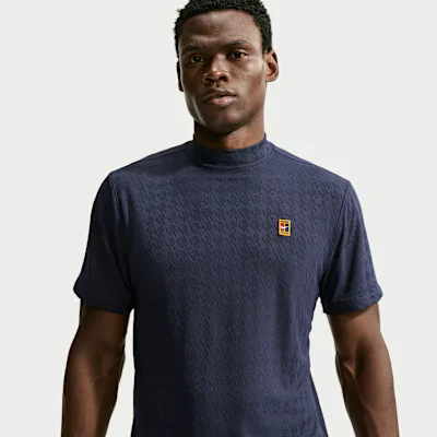 Nike Club Rules Men's Aero-FIT Mock-Neck Top - Obsidian/Obsidian