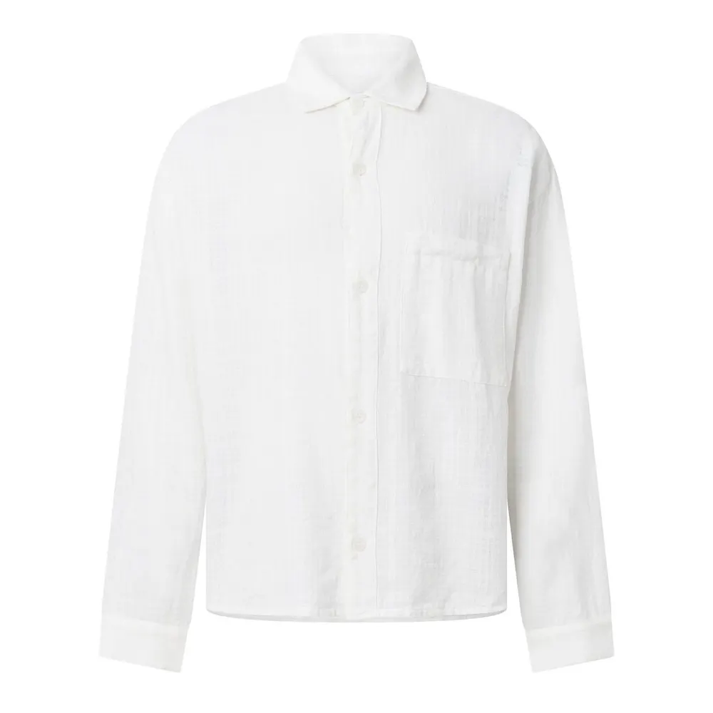 MKI MIYUKI ZOKU Men's Loose Weave Long Sleeve Patterned Shirt