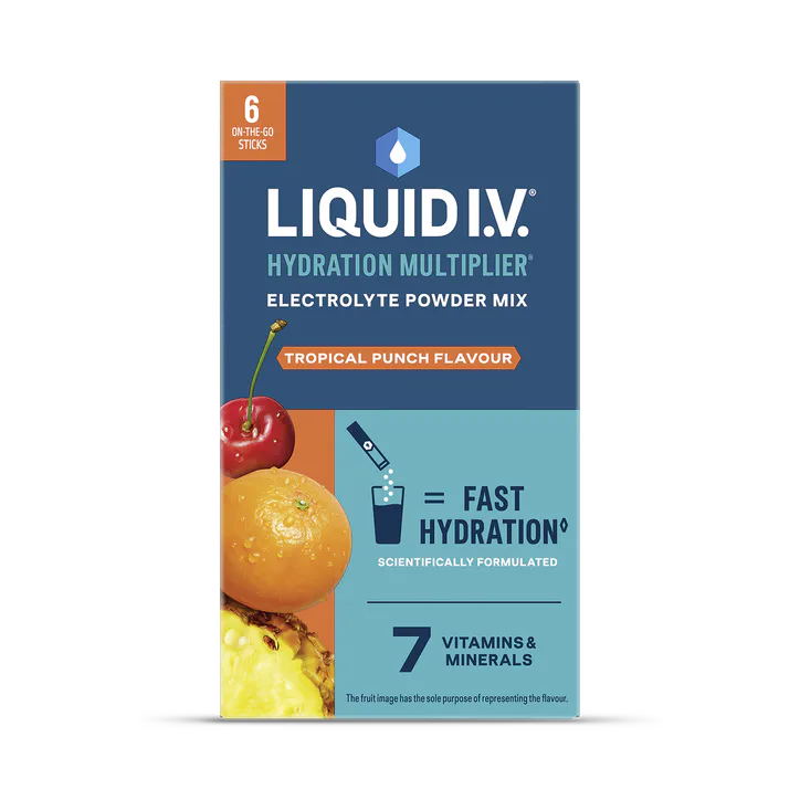 LIQUID I.V Liquid I.V. Hydration Electrolyte Powder Mix Tropical Punch 6 Sachets