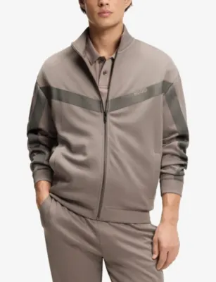 HUGO Logo-Print Relaxed-Fit Woven Tracksuit Top detail 3