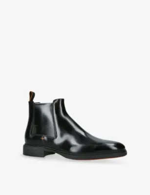SANTONI Easy On Leather Flat Chelsea Boots - EUR 43 / 9 UK MEN in BLACK, additional product view 3