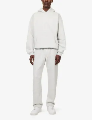SKIMS Lounge Straight-Leg Cotton-Fleece Jogging Bottoms detail 2