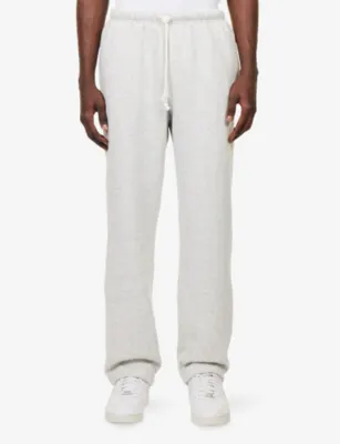SKIMS Lounge Straight-Leg Cotton-Fleece Jogging Bottoms detail 3