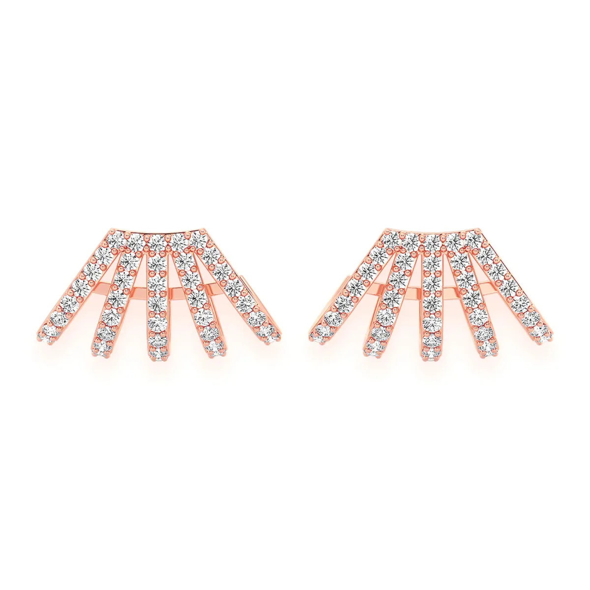 For Him Five Row Diamond Ear Cuffs in Rose Gold / Natural Diamond – Earring