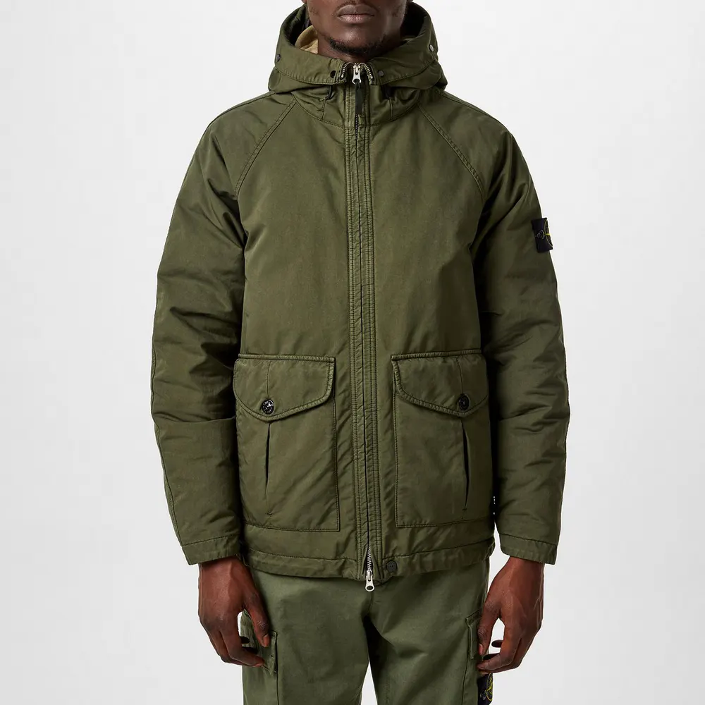 Stone Island Men's David-TC Canvas Down Hooded Long Sleeve Field Jacket detail 3
