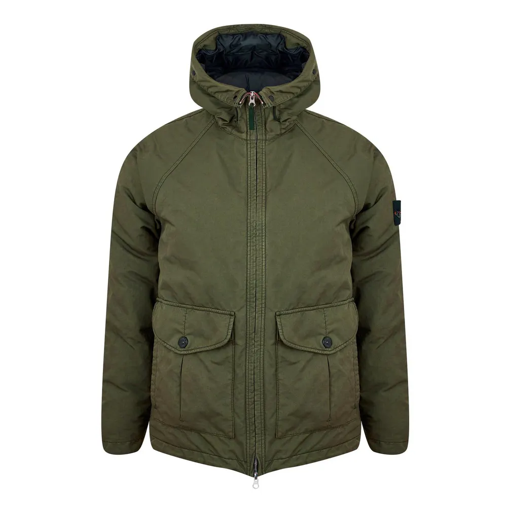 Stone Island Men's David-TC Canvas Down Hooded Long Sleeve Field Jacket