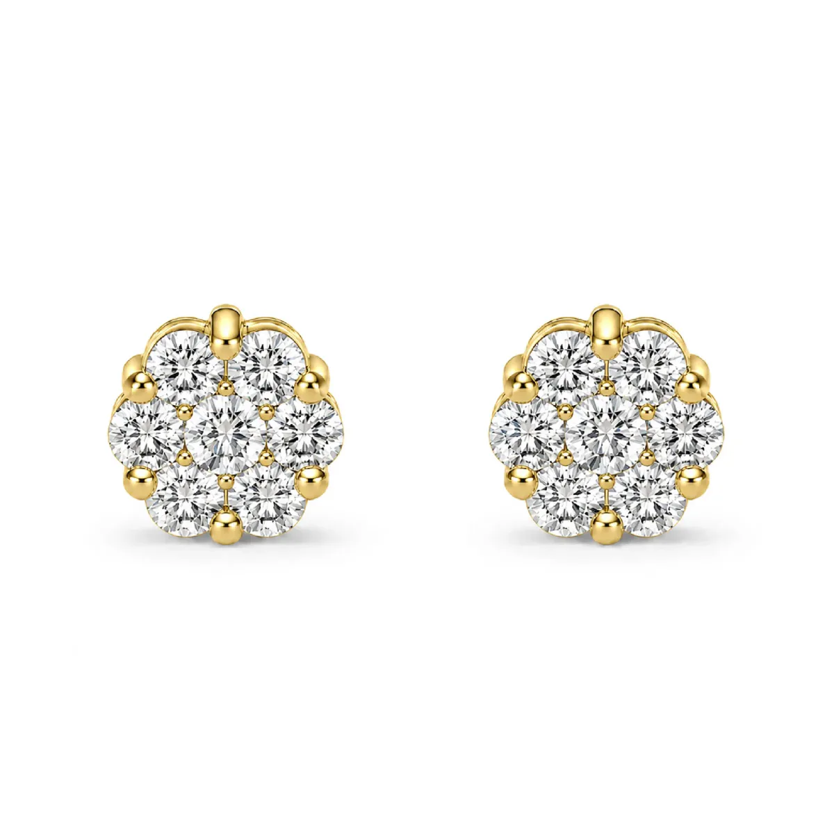 For Him Flower Diamond Studs in 0.25ctw / Rose Gold / Lab Grown Diamond – Earring