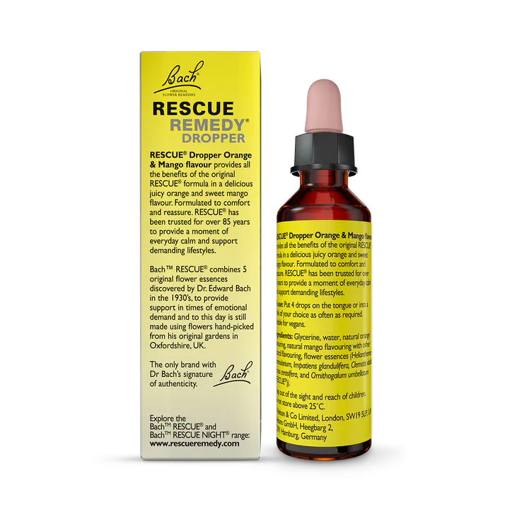 Bach Original Flower Remedies Rescue Rescue Remedy Orange & Mango Dropper 20ml detail 3