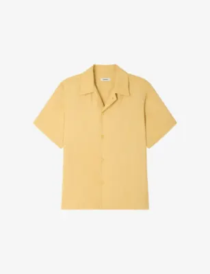 SANDRO Shark-Collar Relaxed-Fit Woven Shirt - LIGHT YELLOW detail 2