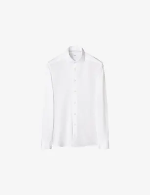 ETON Filo di Scozia Contemporary-Fit Cotton-Knit Shirt - MID GREEN - 15.75 detail 2
