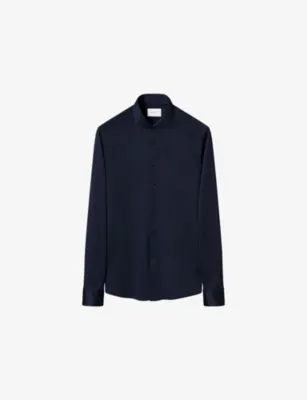 ETON Filo di Scozia Contemporary-Fit Cotton-Knit Shirt - MID GREEN - 15.75 detail 3