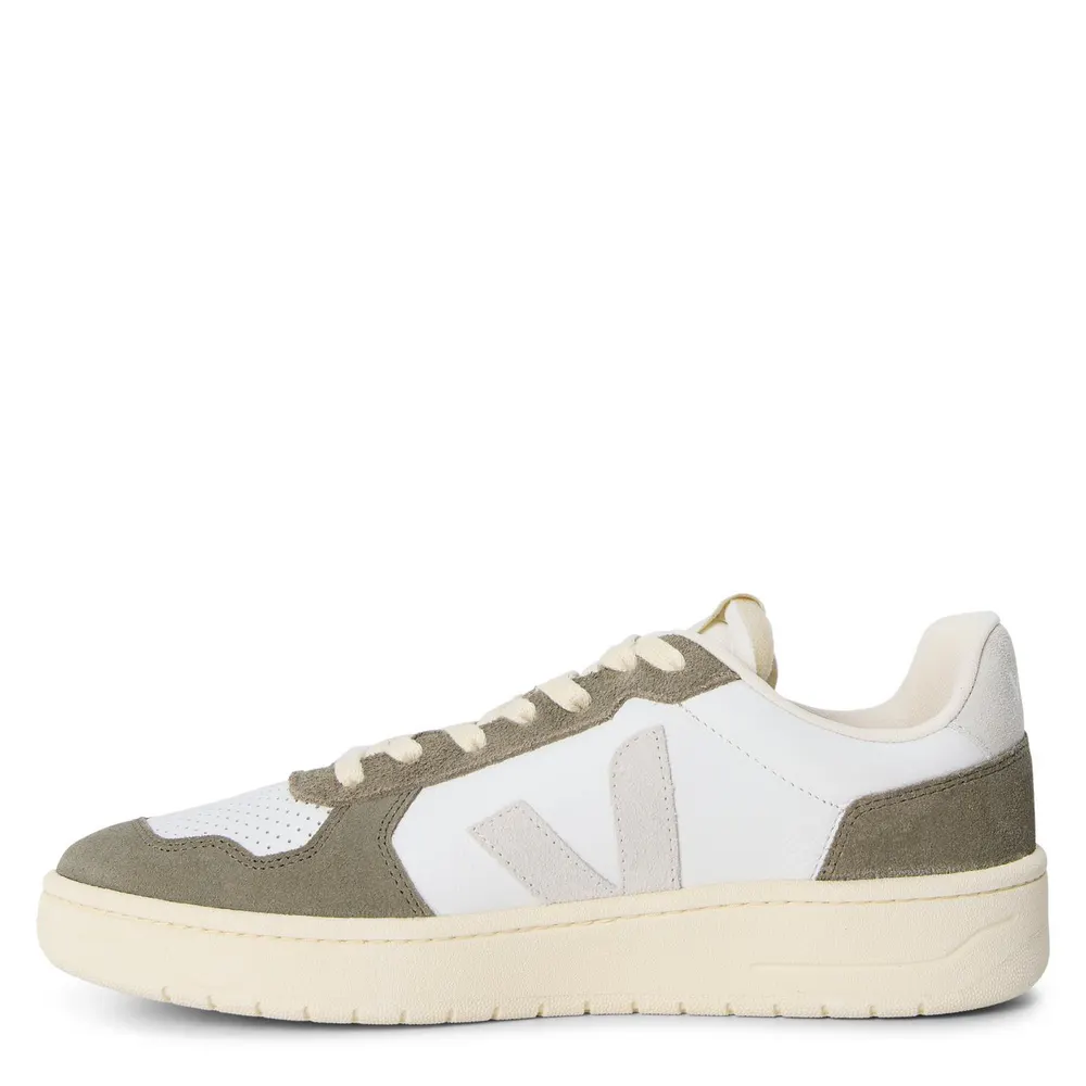 Veja Men's V-82 Leather Low-Top Trainers in White Kaki, additional product view 2