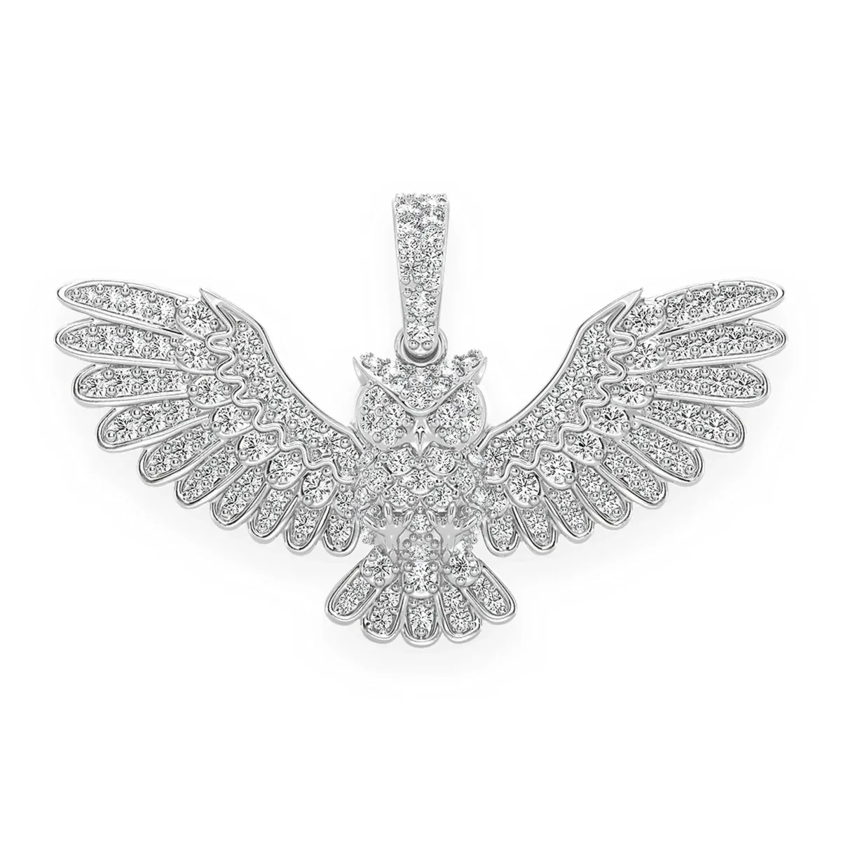 For Him Owl Diamond Pendant in White Gold / Natural Diamond – Pendant