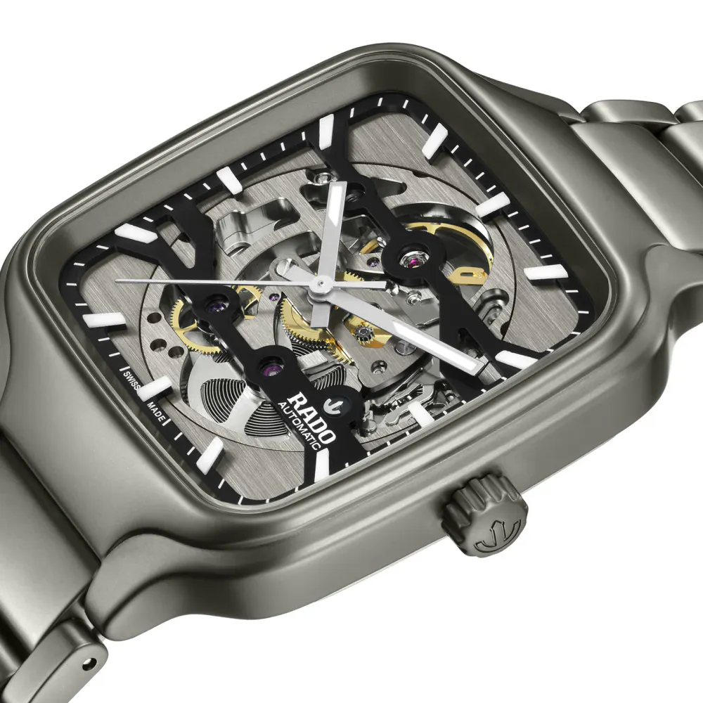 Rado True Square Automatic Skeleton 38mm Unisex Watch in Black, additional product view 2