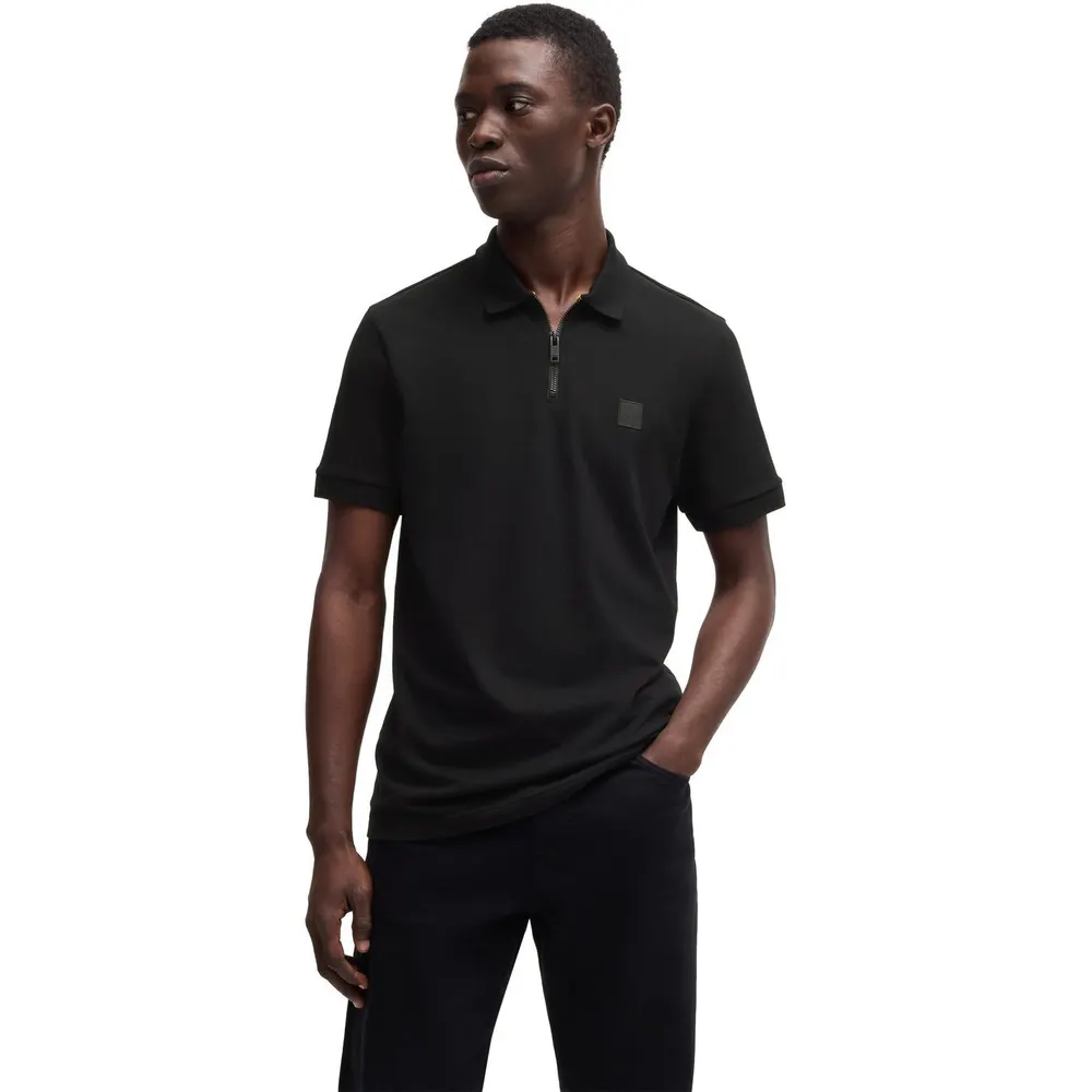 Boss Mens BOSS ORANGE Short Sleeve Quarter Zip Polo Top detail 2
