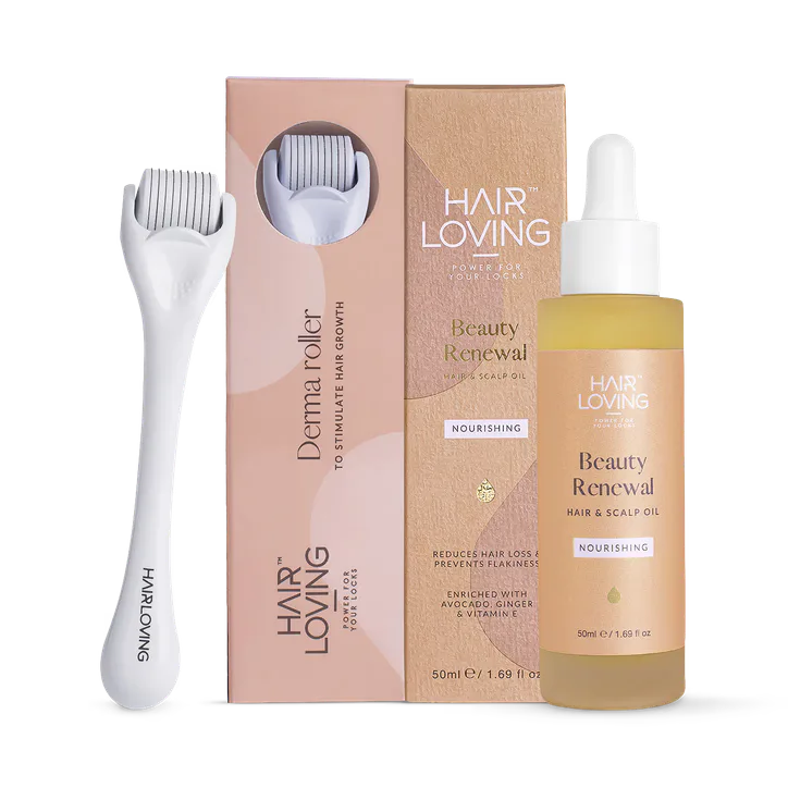 Hair Loving Beauty Renewal Hair Conditioning Bundle for Hair Growth – Rosemary-Infused Hair Growth Oil & Derma Roller