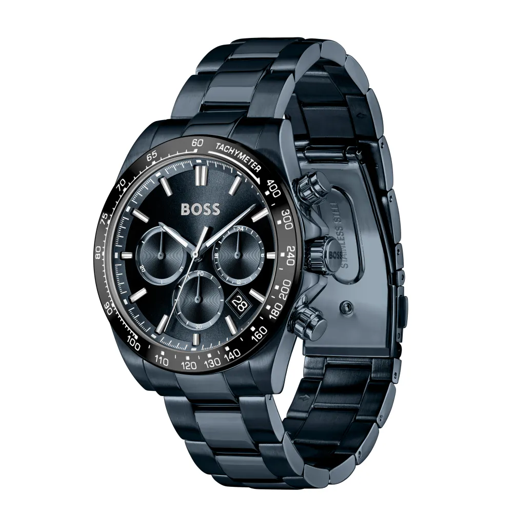 BOSS Hero 2.0 43mm Stainless Steel Chronograph Blue Mens Watch in Blue, additional product view 2