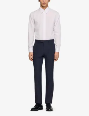 SANDRO Classic-Collar Long-Sleeve Cotton Shirt detail 2