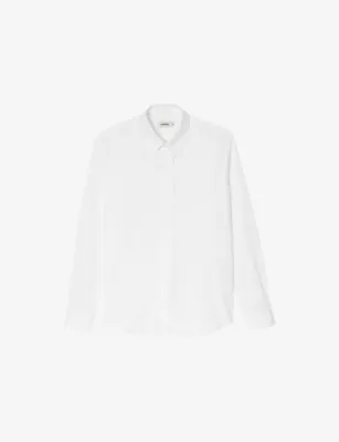SANDRO Classic-Collar Long-Sleeve Cotton Shirt