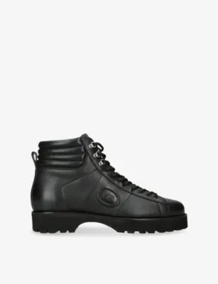 VALENTINO GARAVANI Branded Leather Combat Boots - EUR 43 / 9 UK MEN in BLACK – Mens | Boots | Chelsea boots