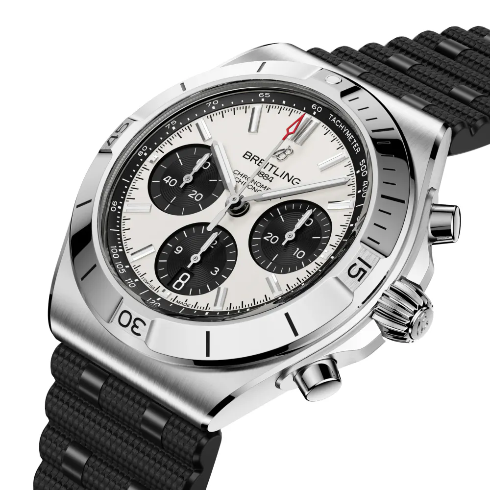 Breitling Chronomat B01 Chronograph 42mm Mens Watch White Rubber detail 2