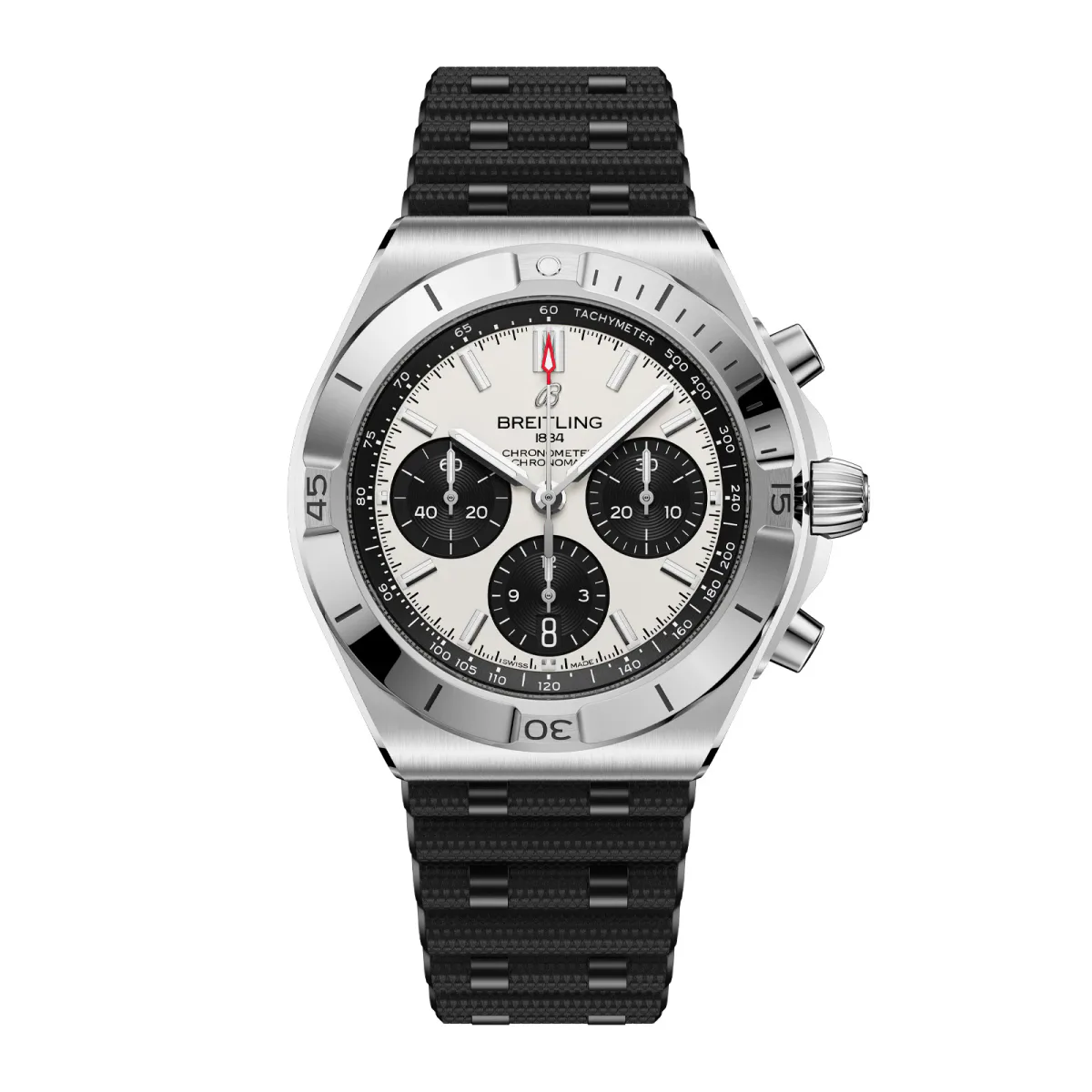 Breitling Chronomat B01 Chronograph 42mm Mens Watch White Rubber