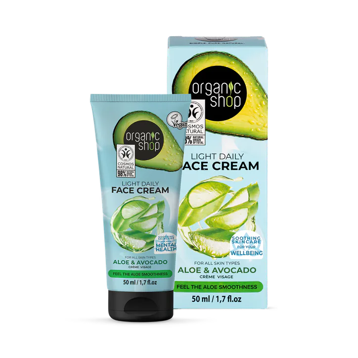 Organic Shop Light Daily Face Cream for all skin types Aloe & Avocado 50ml