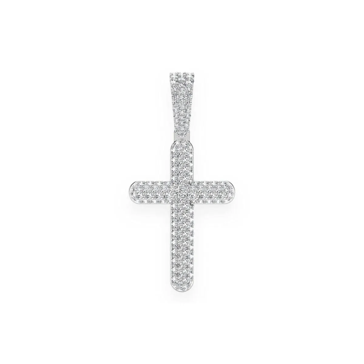 For Him Bubbly Diamond Cross Pendant in 1.10ctw / Rose Gold / Natural Diamond – Pendant