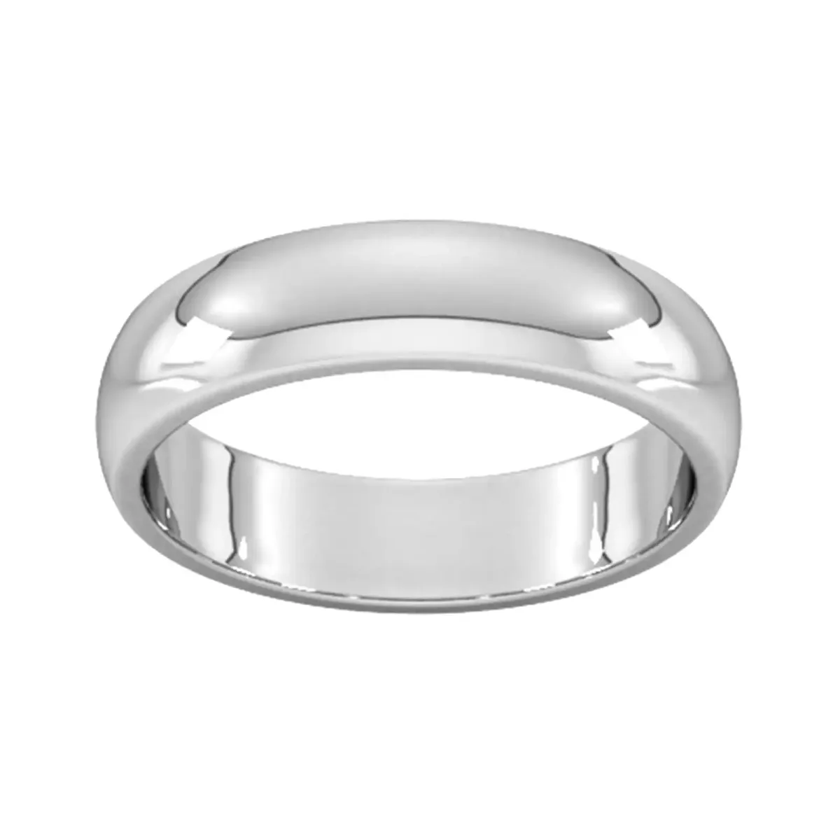 For Him 5mm D Shape Heavy Wedding Ring In 18 Carat Yellow Gold