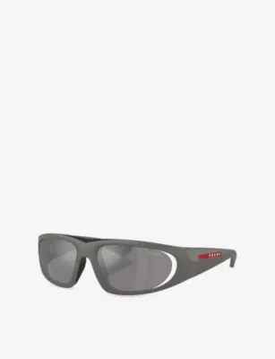 PRADA LINEA ROSSA PS B03S Shield-Frame Acetate Sunglasses detail 3