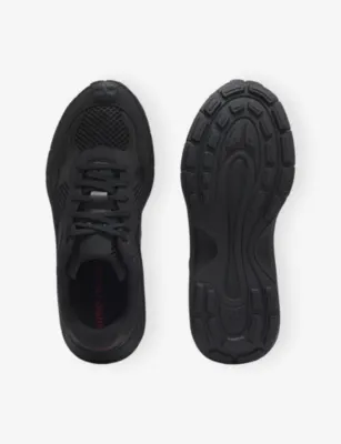 HUGO Brand-Debossed Mesh and Faux-Leather Low-Top Trainers - EUR 44 / 10 UK MEN in BLACK, additional product view 2