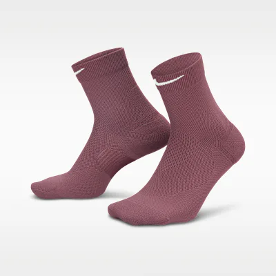 Nike Run Midweight Running Micro-Crew Socks (1 Pair) - Pink Smoke/Pink Rise/White