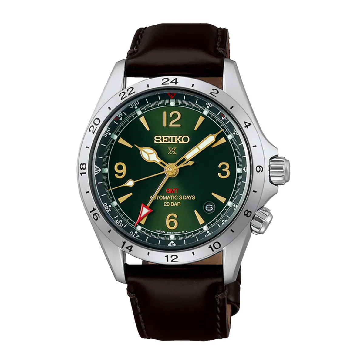 Seiko Prospex Prospex Alpinist Automatic GMT 39.5mm Mens Watch Green Dial Strap Watch