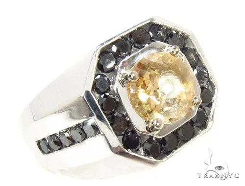 MARYAM - For Him SILVER Mens Godfather Citrine Ring 36238 in 6 – Ring