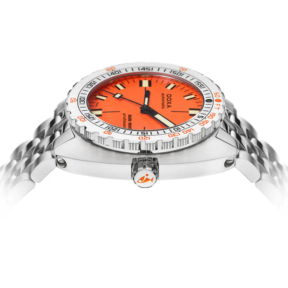 DOXA Sub 1500T Professional 45mm Mens Watch in Orange, additional product view 3