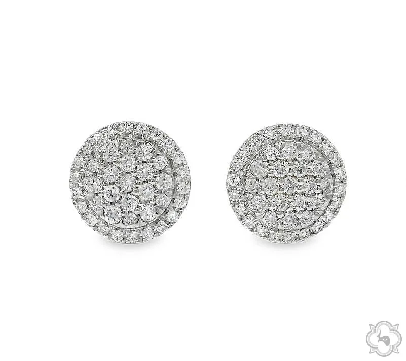 ANNA - UNITED 18K Gold Diamond Round Earrings 67019 in White Gold – Earrings