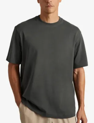 REISS Tate Oversized-Fit Cotton-Jersey T-shirt detail 3