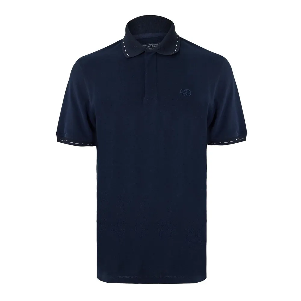 Gieves and Hawkes Men's Short Sleeve Polo Shirt in Navy – Clothing