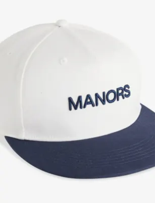 MANORS Retro Crown Cotton Baseball Cap in WHITE / NAVY, additional product view 2