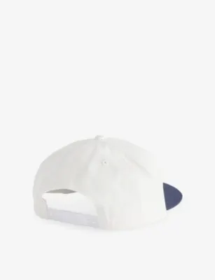 MANORS Retro Crown Cotton Baseball Cap in WHITE / NAVY, additional product view 3