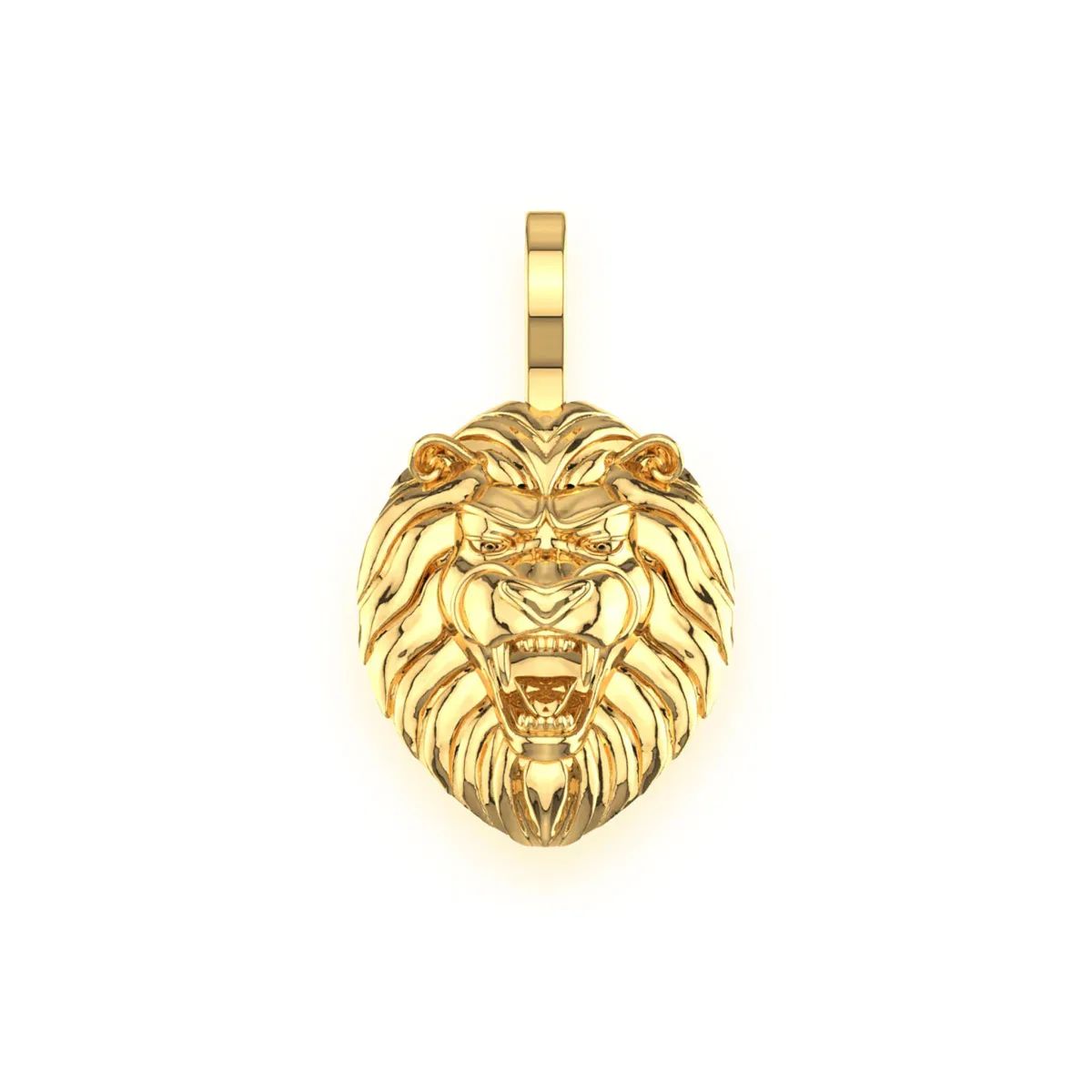 For Him Lion Head Diamond Pendant in Plain / White Gold – Pendant