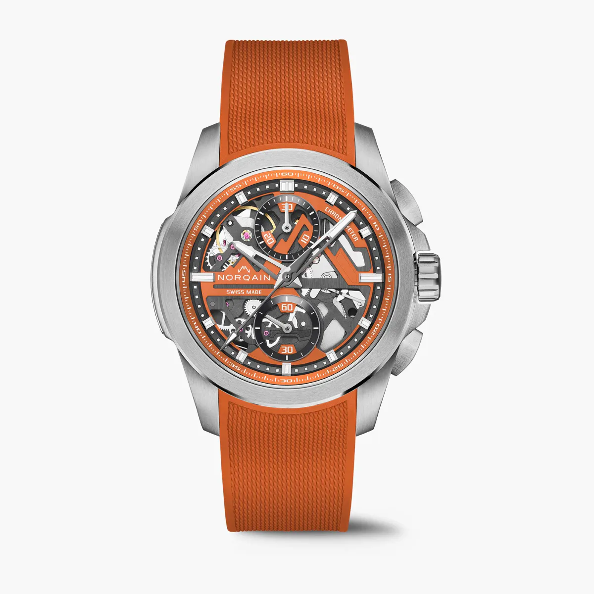 NORQAIN Independence Skeleton Chrono Orange 42mm